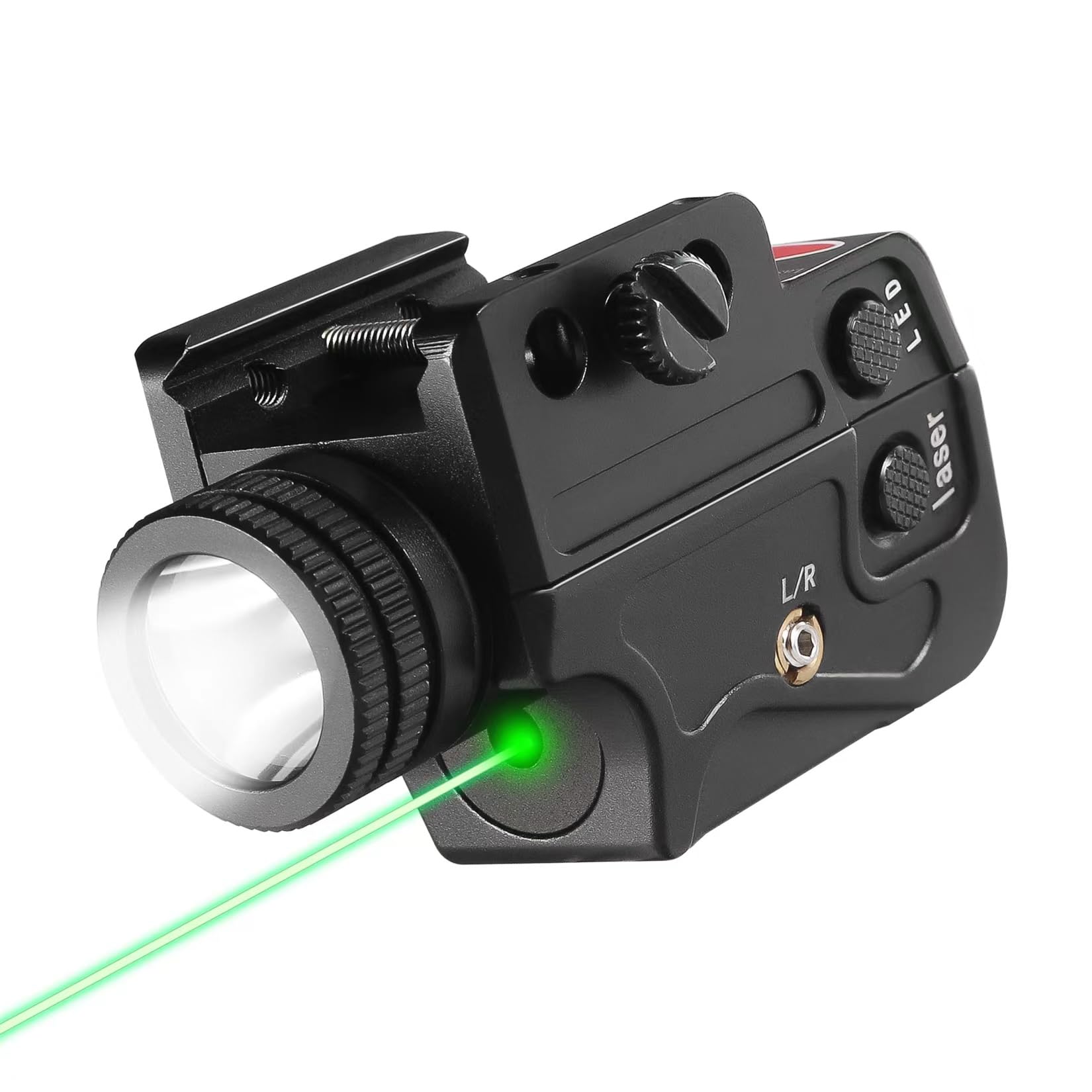 550 Lumens Tactical Flashlight with Green Beam and Gunlight,Magnetic Charging Laser Flashlight Combo fits with Standard Picatinny-Rail for Handgun/Pistol/Glock