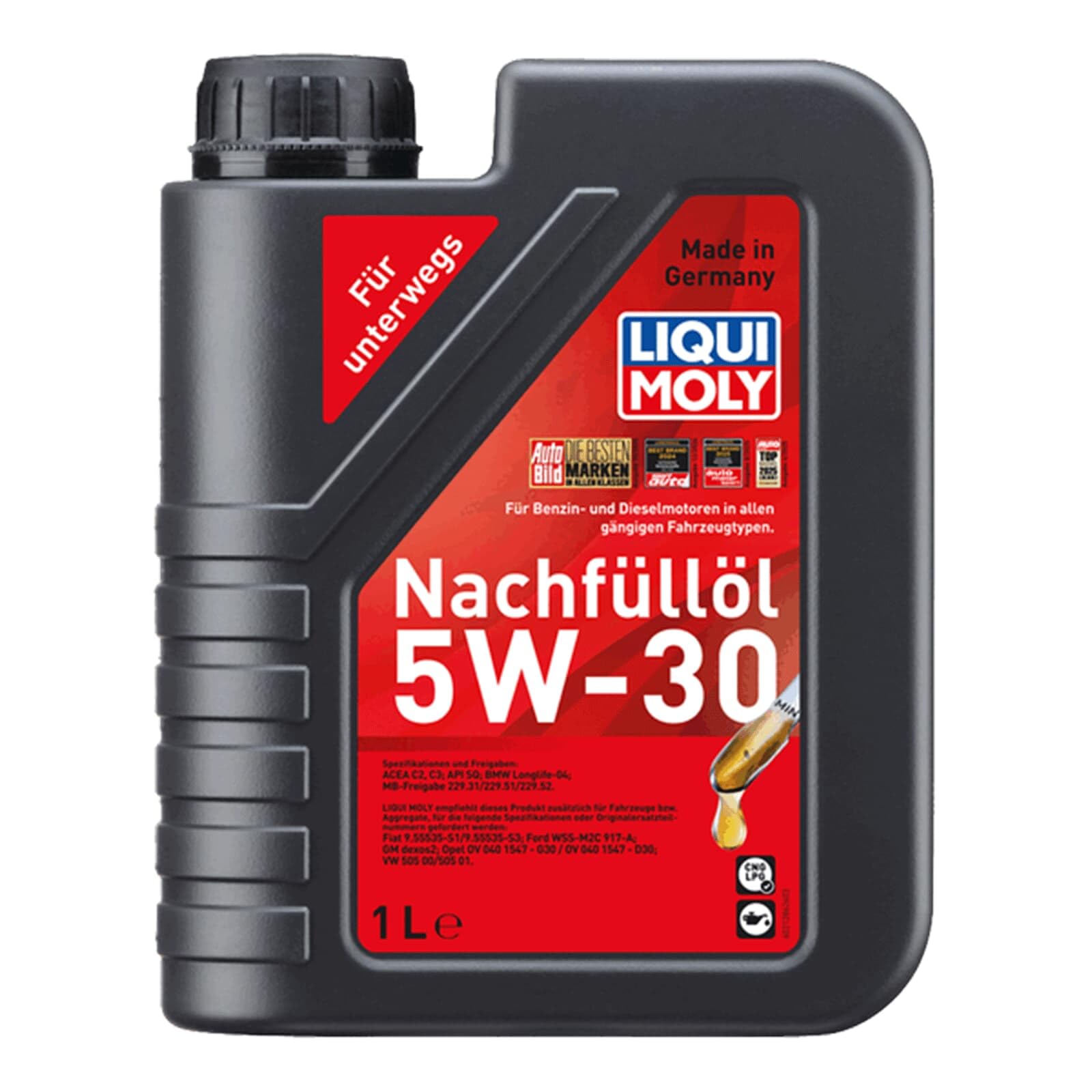 LIQUI MOLY Nachfüll-Öl 5W-30, 1 L – Synthesetechnologie