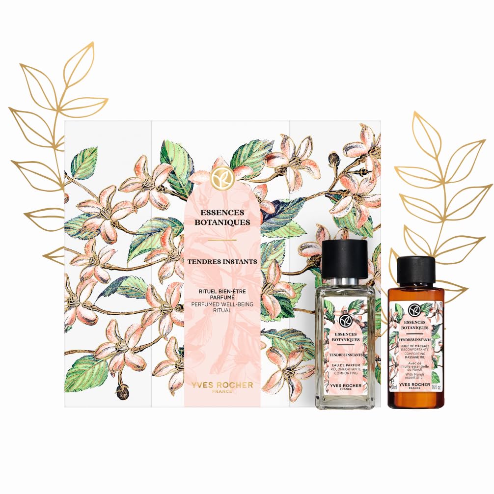 Yves Rocher Tendres Instants - ESSENCES BOTANIQUES - Geschenkset Parfum – Ein Ausflug in die Gelassenheit – Eau de Parfum 50ml & Massageöl 50ml - Muttertagsgeschenk