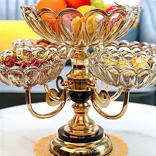 Plato de frutas multicapa, elegante plato de cristal para aperitivos y dulces para decoración del hogar y entretenimiento