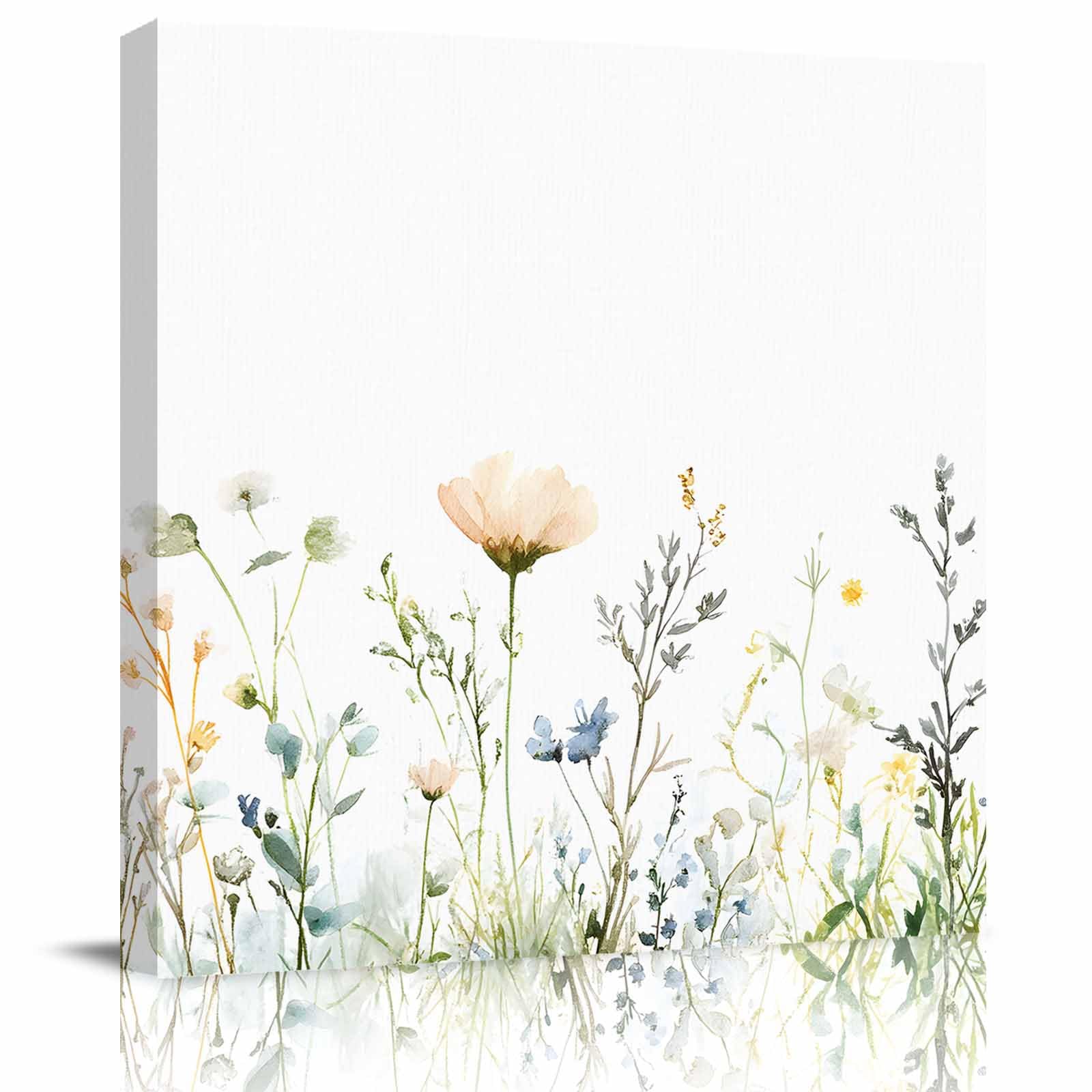 フラワーズ アート ワークス クルール 画集　12260506H03S Amazon.com: Spring Canvas Wall Art - Plant Flowers Green Grass