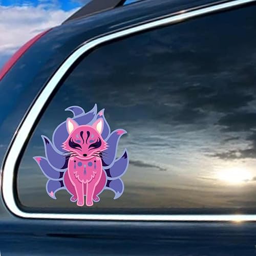 Miniatura 2 de Omnisexual Kitsune Fox, bandera LGBTQ+ oculta, calcomanía de vinilo a todo color de 5 pulgadas para uso en interiores o exteriores, automóviles,