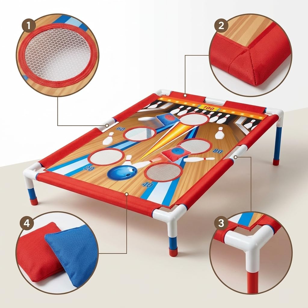 Wurfspiel für Kinder, Ringwurfspiel Outdoor & Indoor, Gartenspiele für Familien, Tragbares Gartenspielzeug