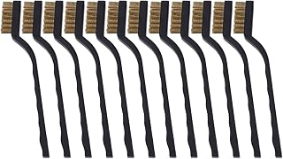 WUYUZI 3D Printer Clean Brush,3D Printer Parts & Accessories Brass Copper Wire Brush Scratch Brush with Curved Handle for Nozzle Extruder Black Plate Door Frame Cleaning Welding Slag and Rust 12PCS