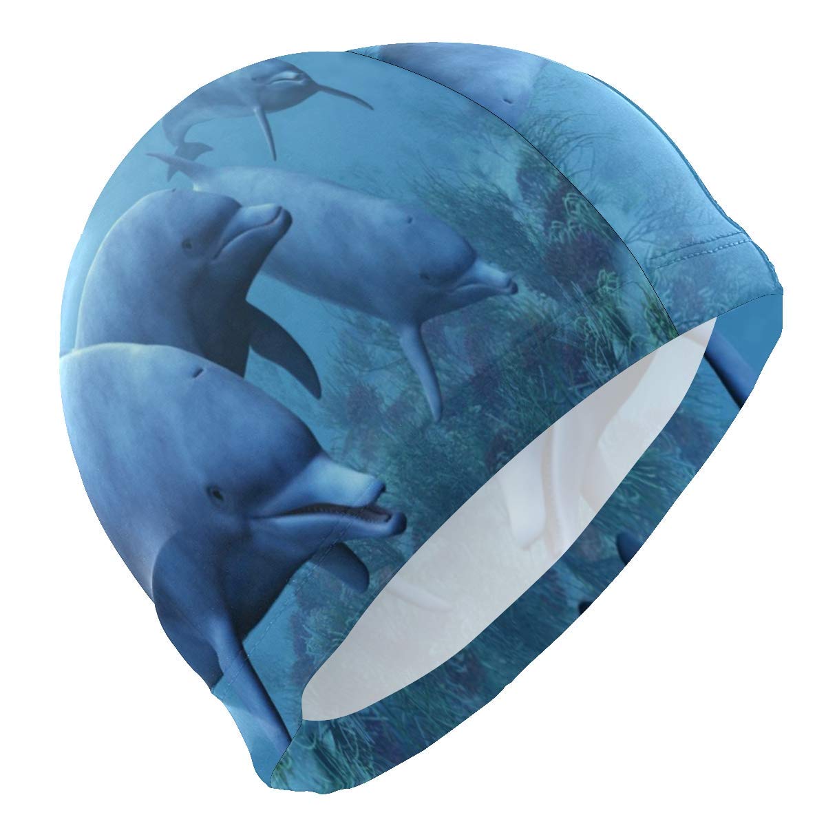 Quintion Robeson Fall Bambi Autumn Flowers Elastomeric Spandex Solid Swim Cap Bathing Caps Swimming Equipment Hats - Keeps Hair Clean Ear Dry