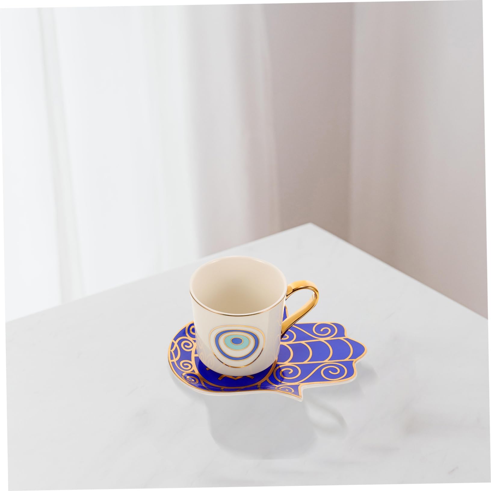 SHOWERORO 2 Juegos De Tazas De Café Tazas De Té De Cerámica Con Platillo Elegantes Y Fáciles De Limpiar Sin Cerámica.