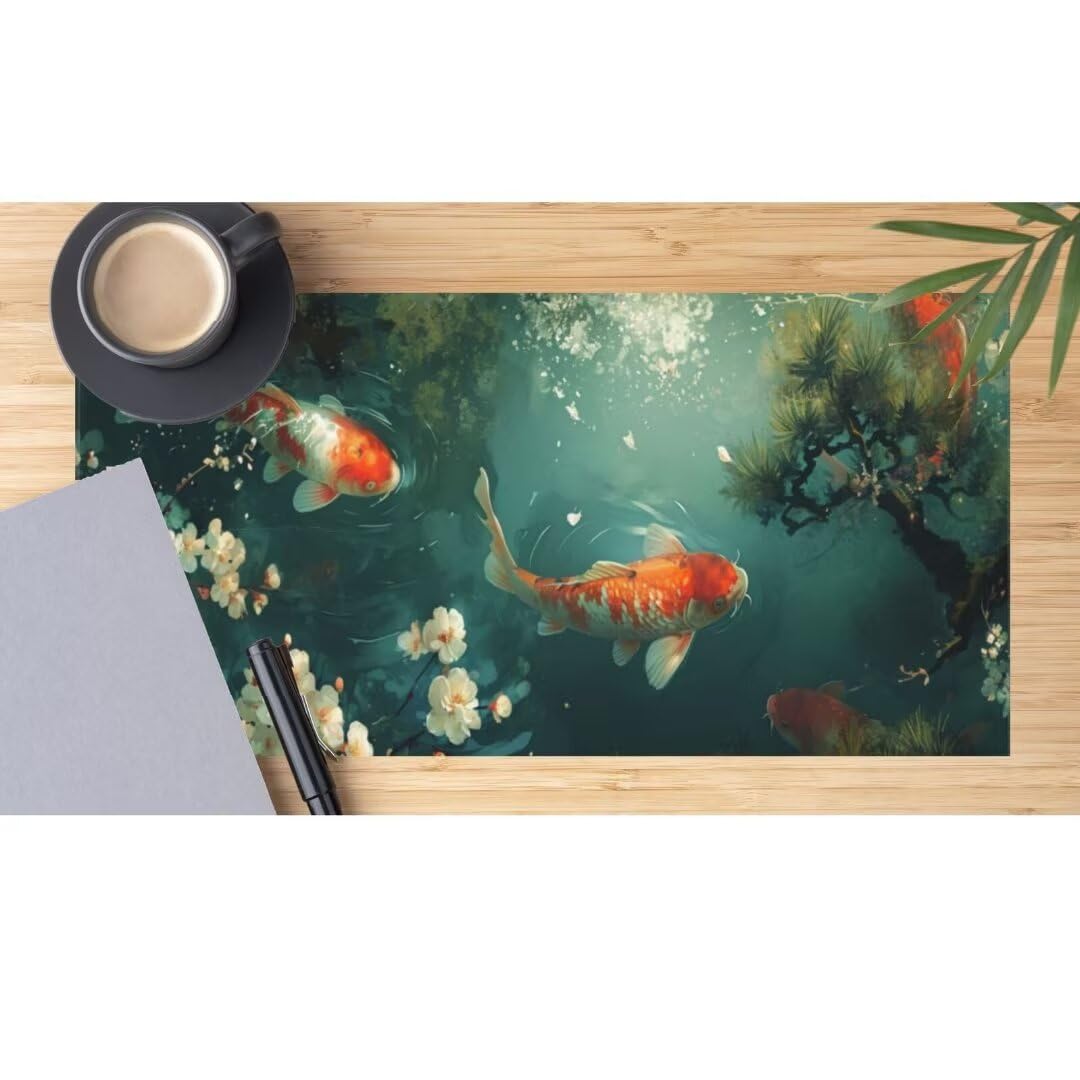 Koi Alfombrilla Ratón XXL Alfombrilla Raton 1200 x 600 mm, Gaming Alfombrilla Ratón Mar Alfombrilla Escritorio Grande, Impermeable Mousepad Base Antideslizante Mouse Pad XXL para Gamers, Oficina M72