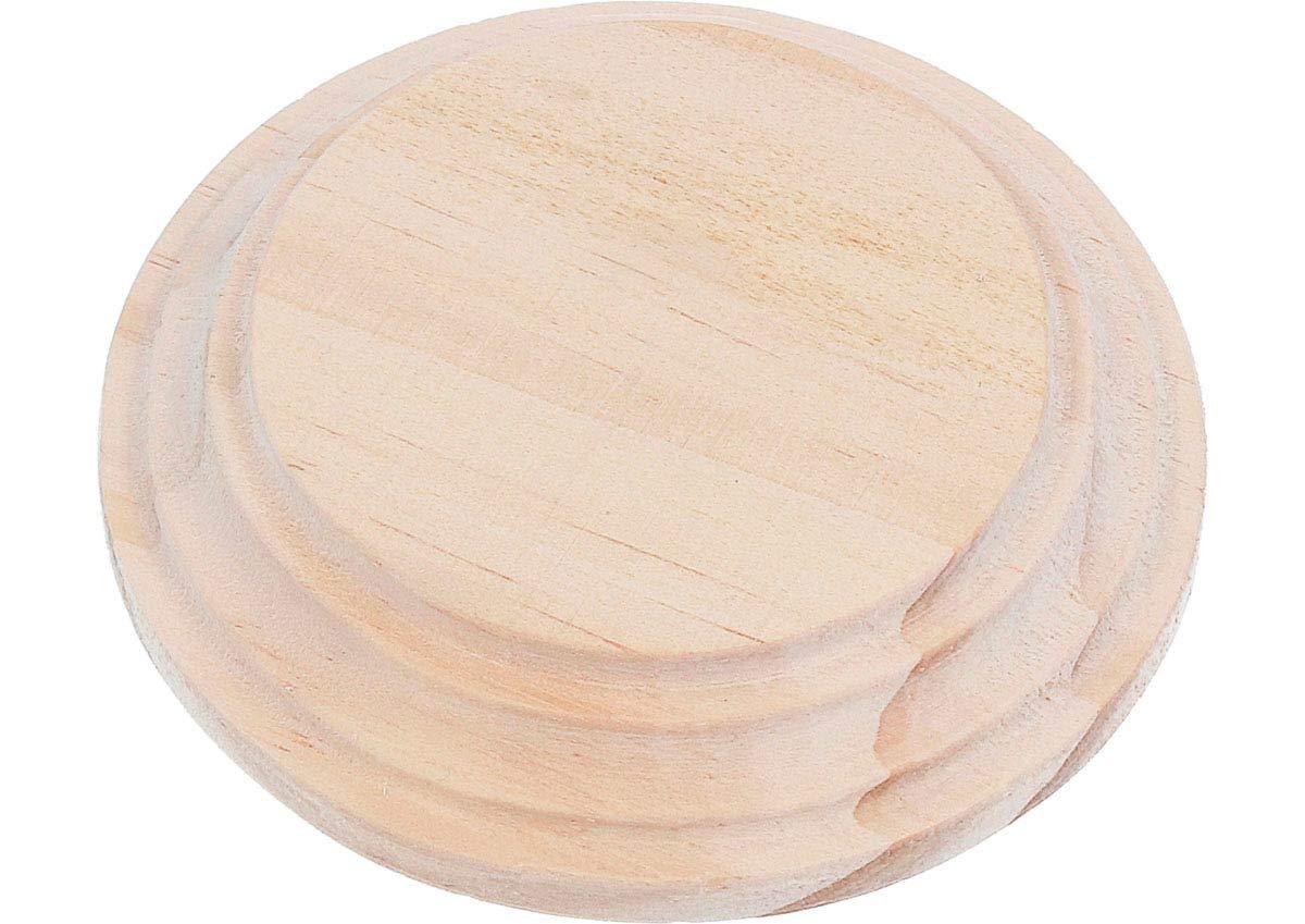 INNSPIRO Solid Pine Wood Round Base 24cm 22cm Height 2.3cm Wooden Base for Painting, Decorating and Crafts