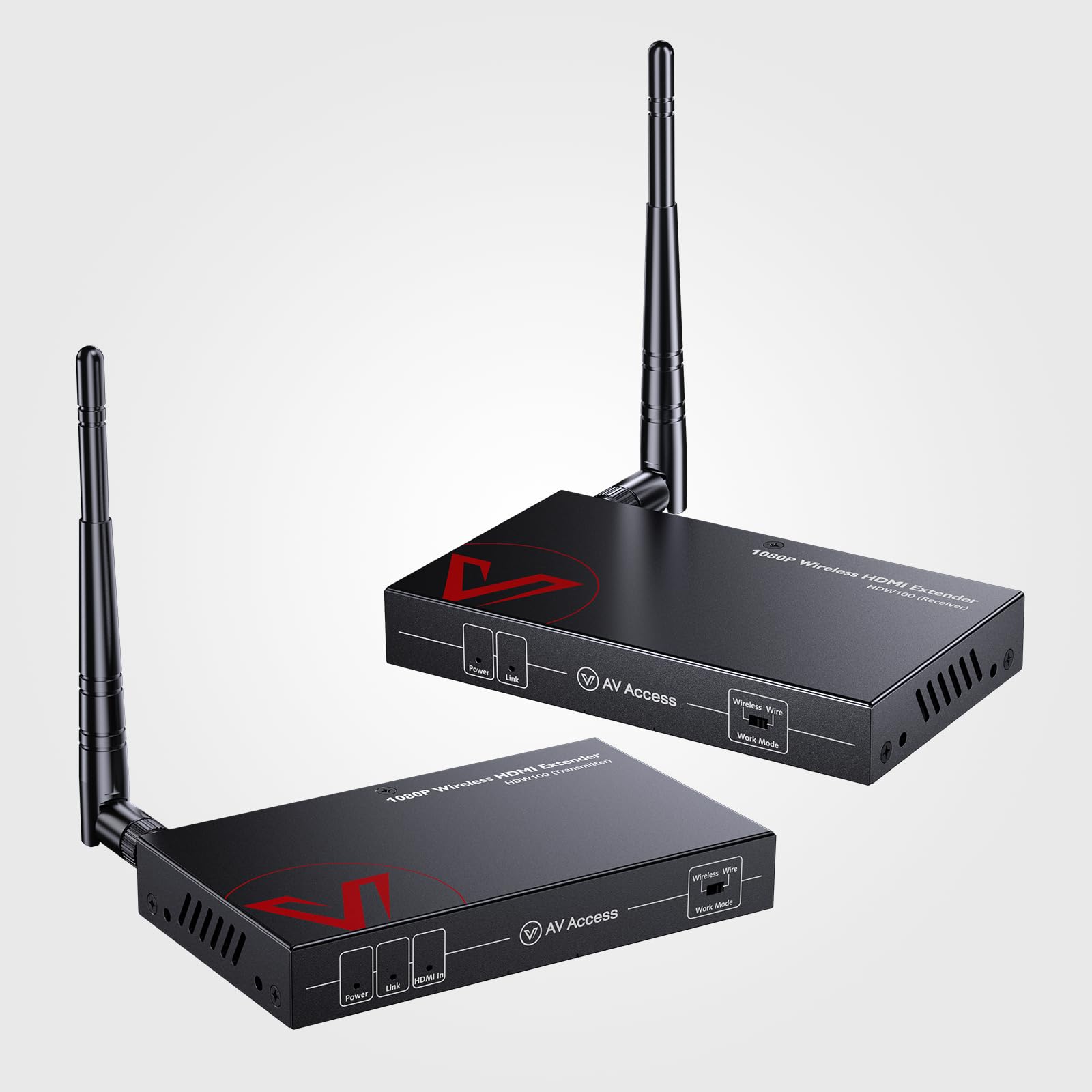 AV Access Wireless HDMI Transmitter and Receiver with HDMI Loop Out, 200m/656ft Wireless AV Extender Kit, 1080P@60Hz, Wired Mode Option, IR Control, Low Latency, Ideal for Home Theater & Projector