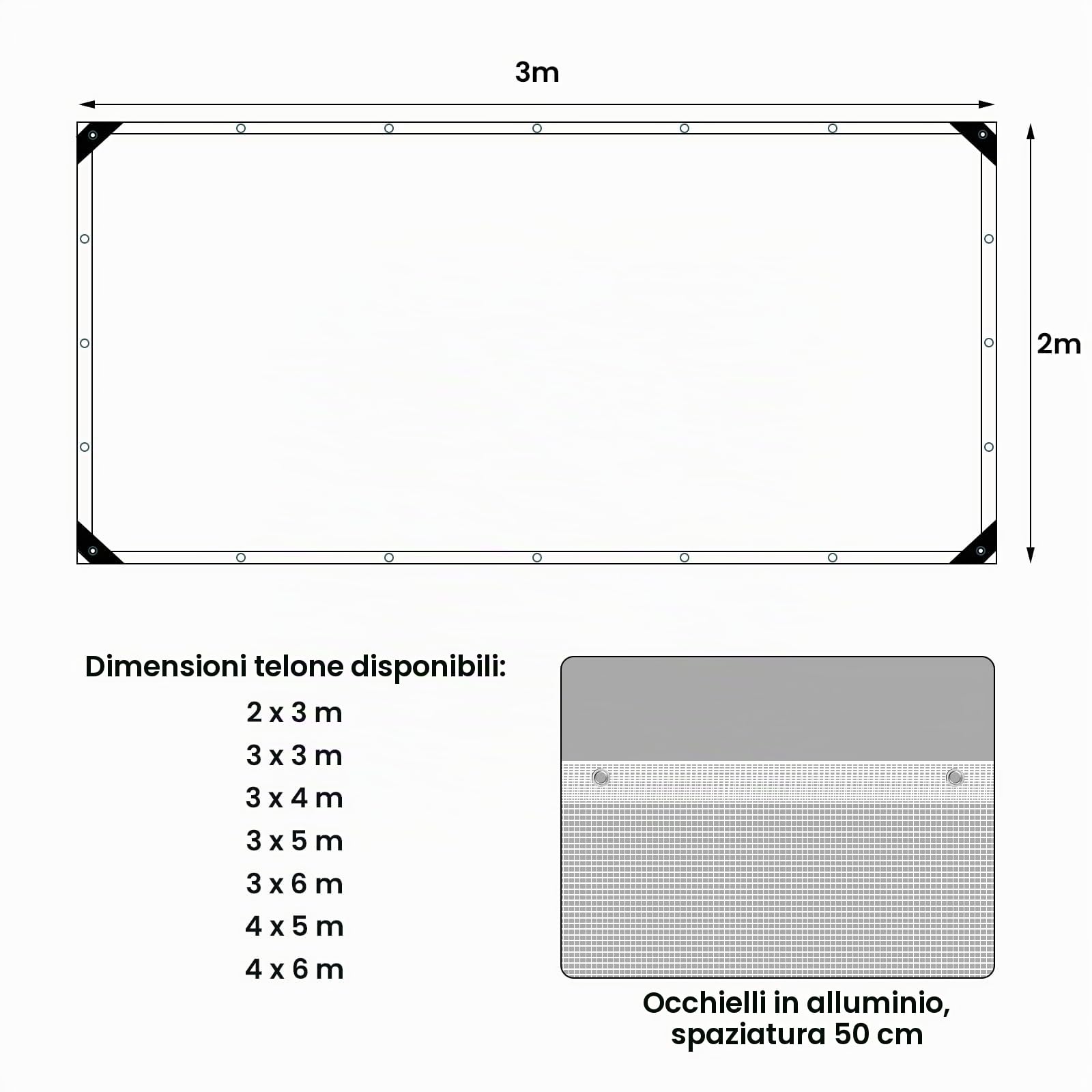 WOLTU Telone Trasparente Idrorepellente con Occhielli Anti-UV 4x5m | 140g/m²; PE; trasparente; anti-UV; resistente strappi; per mobili/piscina/barche/camion