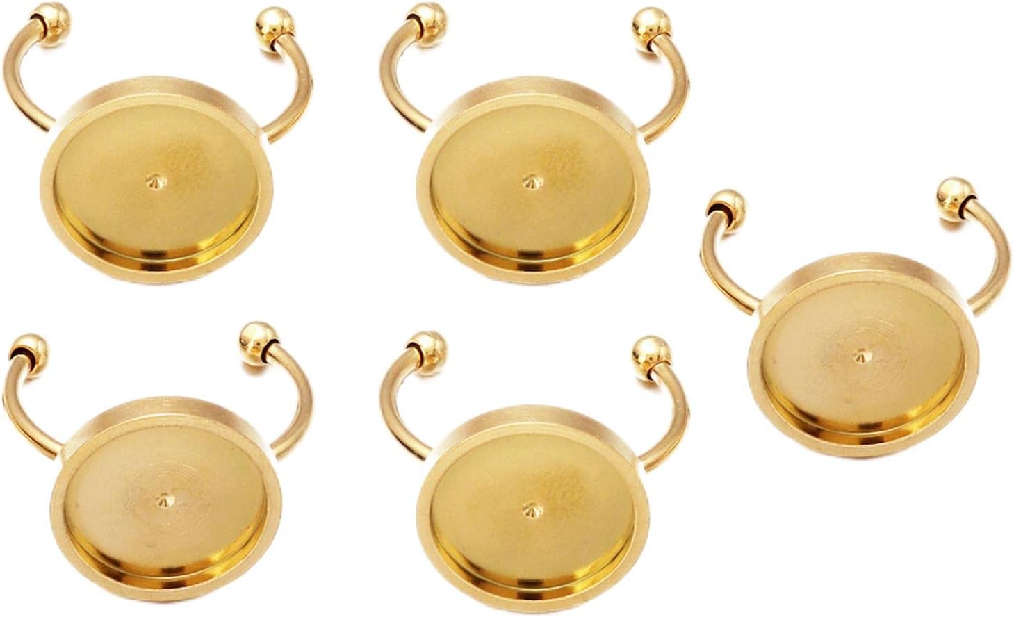 SNAPPSY 5Pcs Stainless Steel Rings Base Jewelry Making Supplies Round Tray DIY Gold 8mm|Premium Craft Tool - Stainless Steel - Durable & Versatile for DIY Projects, Home Decor and Professional Use