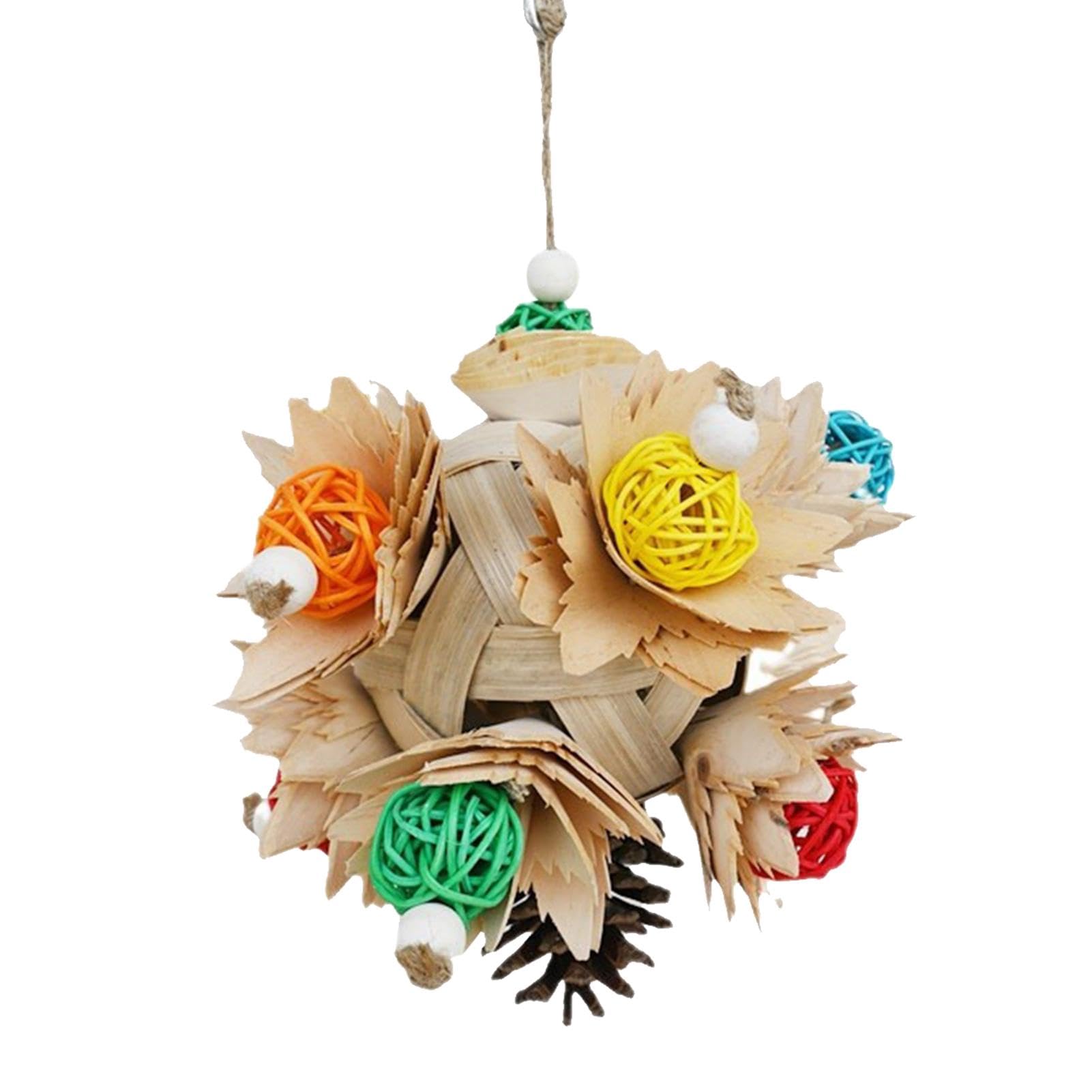 Niesel Juguete para pájaros para loros, juguete para masticar loros, juguete masticable colorido de virutas de madera natural para cacatúas | Juguete decorativo multifuncional para periquitos, adornos