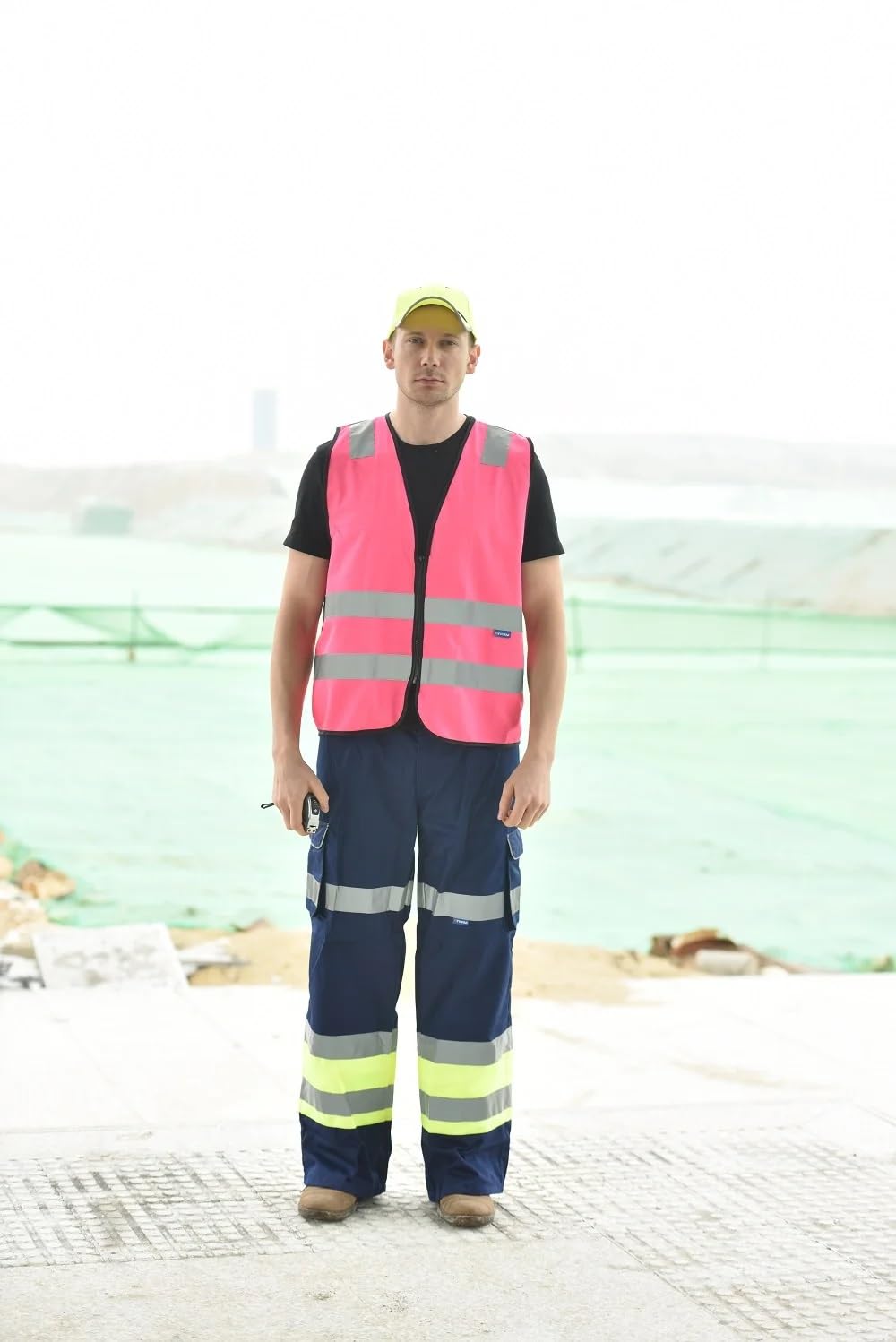 Chaleco de seguridad de alta visibilidad for hombres y mujeres, chaleco de trabajo reflectante con bolsillos y cremallera, ropa de seguridad vial. chaleco reflectante