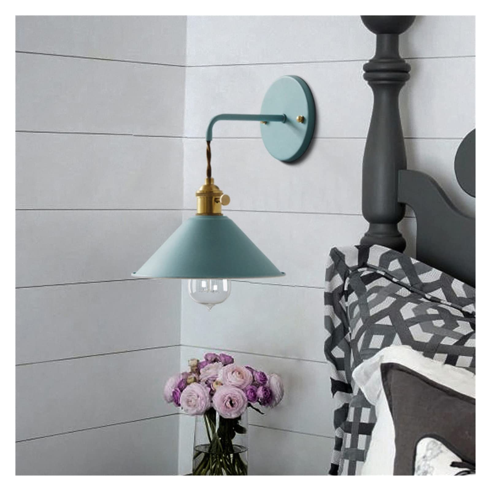 VDOQTLJT Wall lamp Modern Light Umbrella Restaurant Decoration Macarons Lamp Living Room Bedroom Aisle Stairs Bedside Home Decor Sconce(Blue,Withoutbulb)