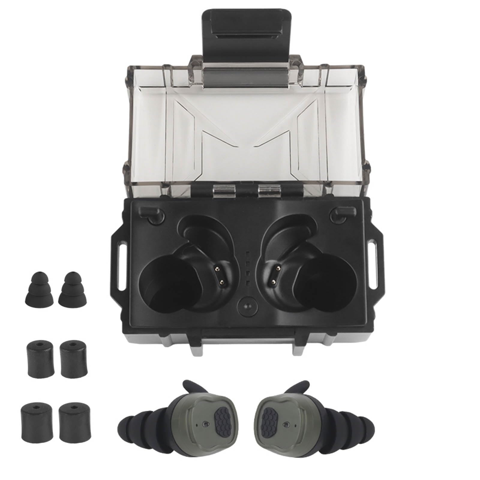 Auriculares Electrónicos para Tiro: Protección Auditiva NRR 26dB 5.3 con Cancelación de Ruido y Amplificación de Sonido. Estuche Recargable para Caza y Tiro Deportivo