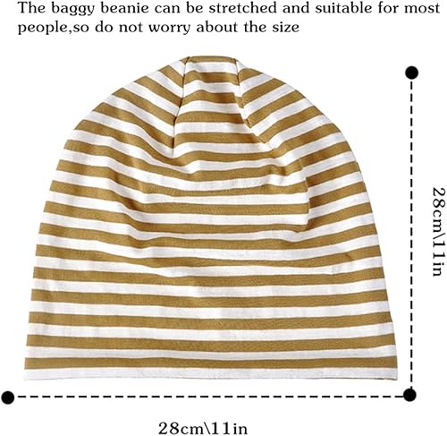 Miniatura 6 de Paquete de 2 gorros holgados de algodón, gorro de quimioterapia para mujeres y hombres