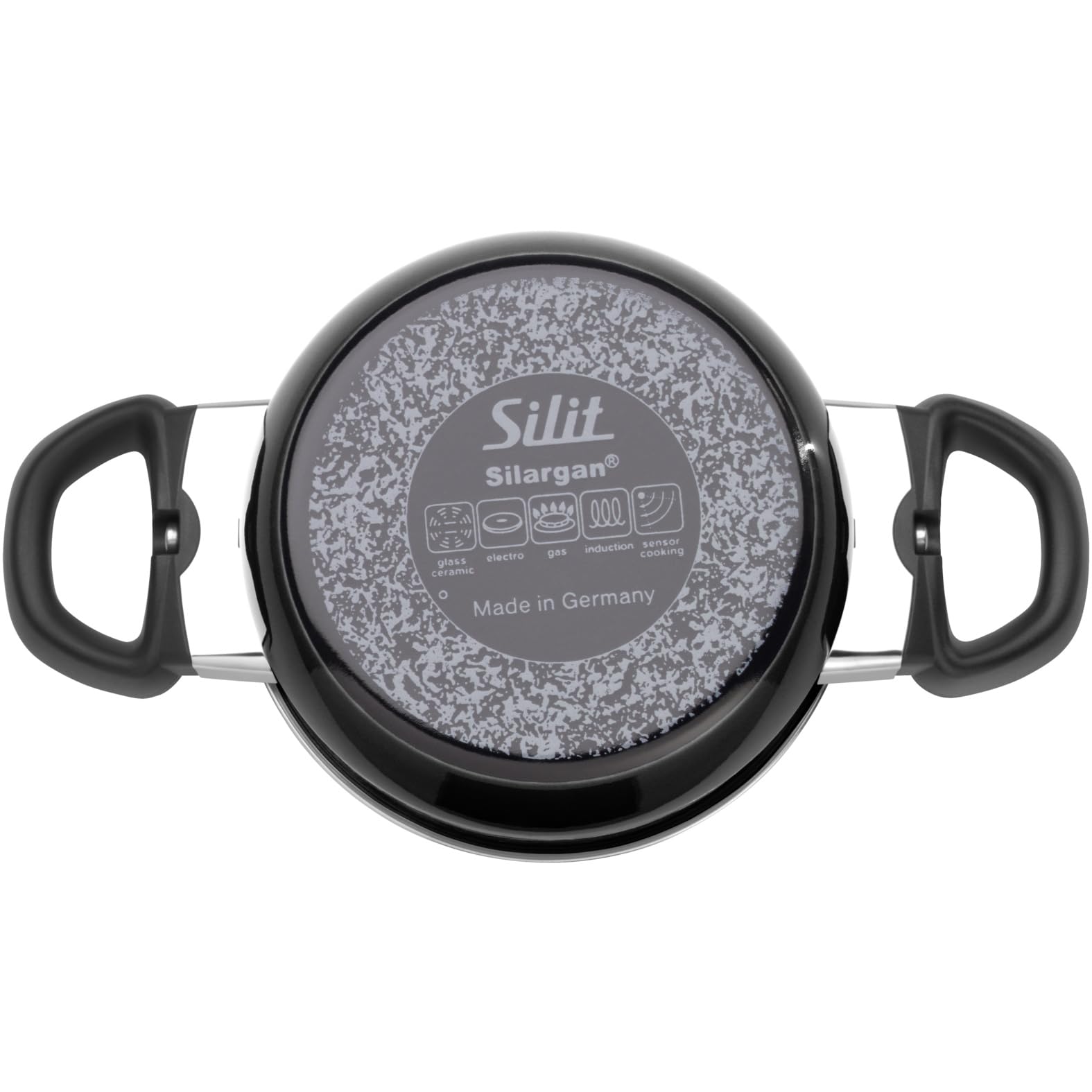 Silit Modesto Line Kochtopf klein 16cm, Glasdeckel, Bratentopf Induktion 1,3l, Silargan Funktionskeramik, schwarz
