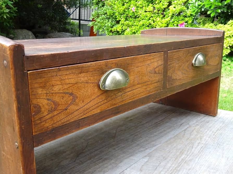 美品 アンティーク 文机 レトロ 引き出し 文机 レトロ アンティーク デスク 引き出し付き 折りたたみ 木製