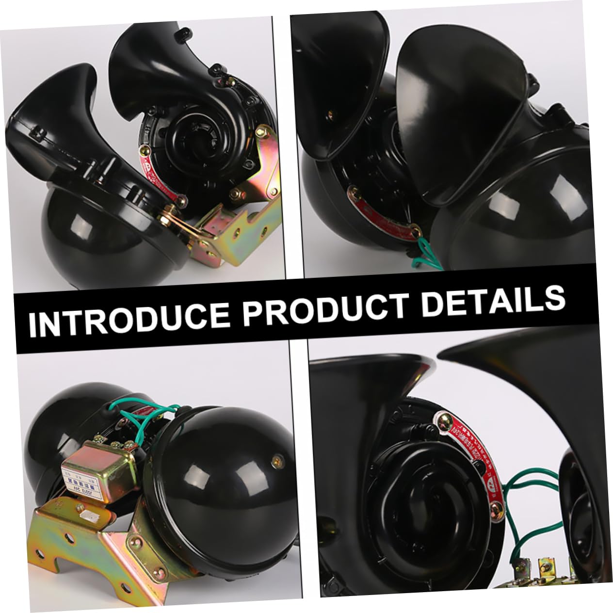 Klaxon de Remplacement pour Voiture à Double Tonalité Corne D'escargot Noir | Fer, Installation Facile, Accessoires Automobiles pour Véhicule, Pièce de Rechange Simple Couleur Aléatoire