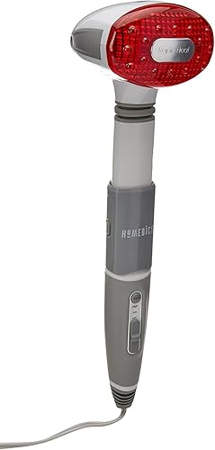 HoMedics Masajeador de largo alcance con calor Mango ajustable velocidades variables calor rápido mango plegable Amasamiento muscular calentado