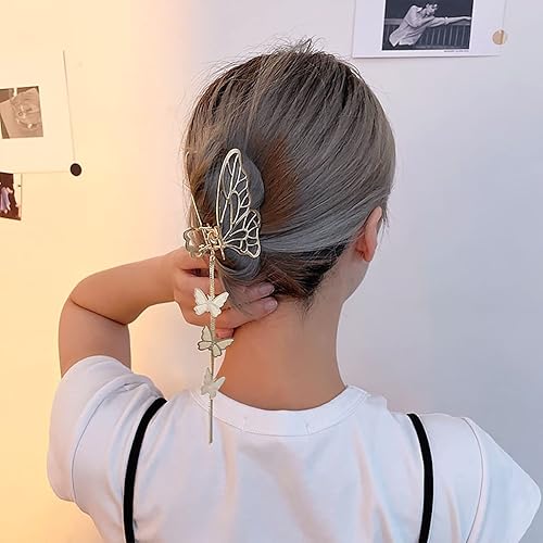 Miniatura 5 de Pinza de pelo de mariposa, pinzas de metal para el cabello, pinza de pelo de mariposa dorada, pinza de mariposa para el cabello, clip de captura de