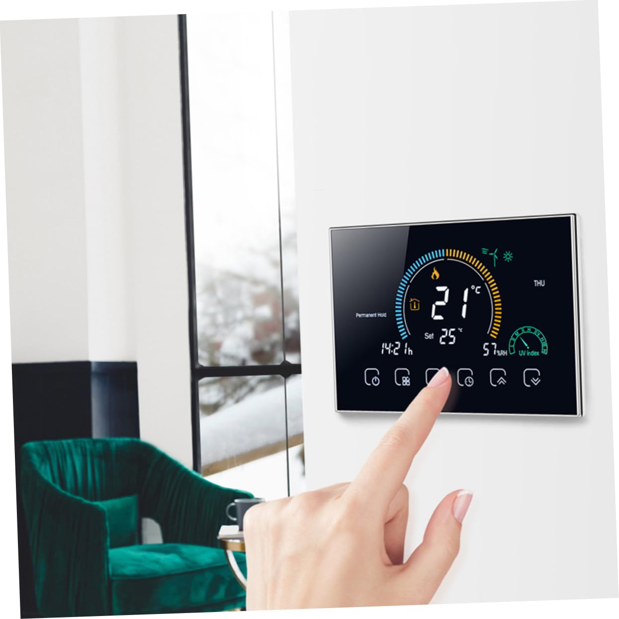 DOITOOL Termostato Inteligente Para Calefacción De Suelo Termostato Digital Doméstico Controlador De Temperatura Para Sistema De Suelo Estándar Función De Ahorro De Energía Para Uso