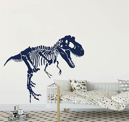 Calcomanías grandes de esqueleto tiranosaurio, vinilo de dinosaurio animal para decoración de habitación de niños, vinilo YT2923 (M-17.7 x 15.0 in,