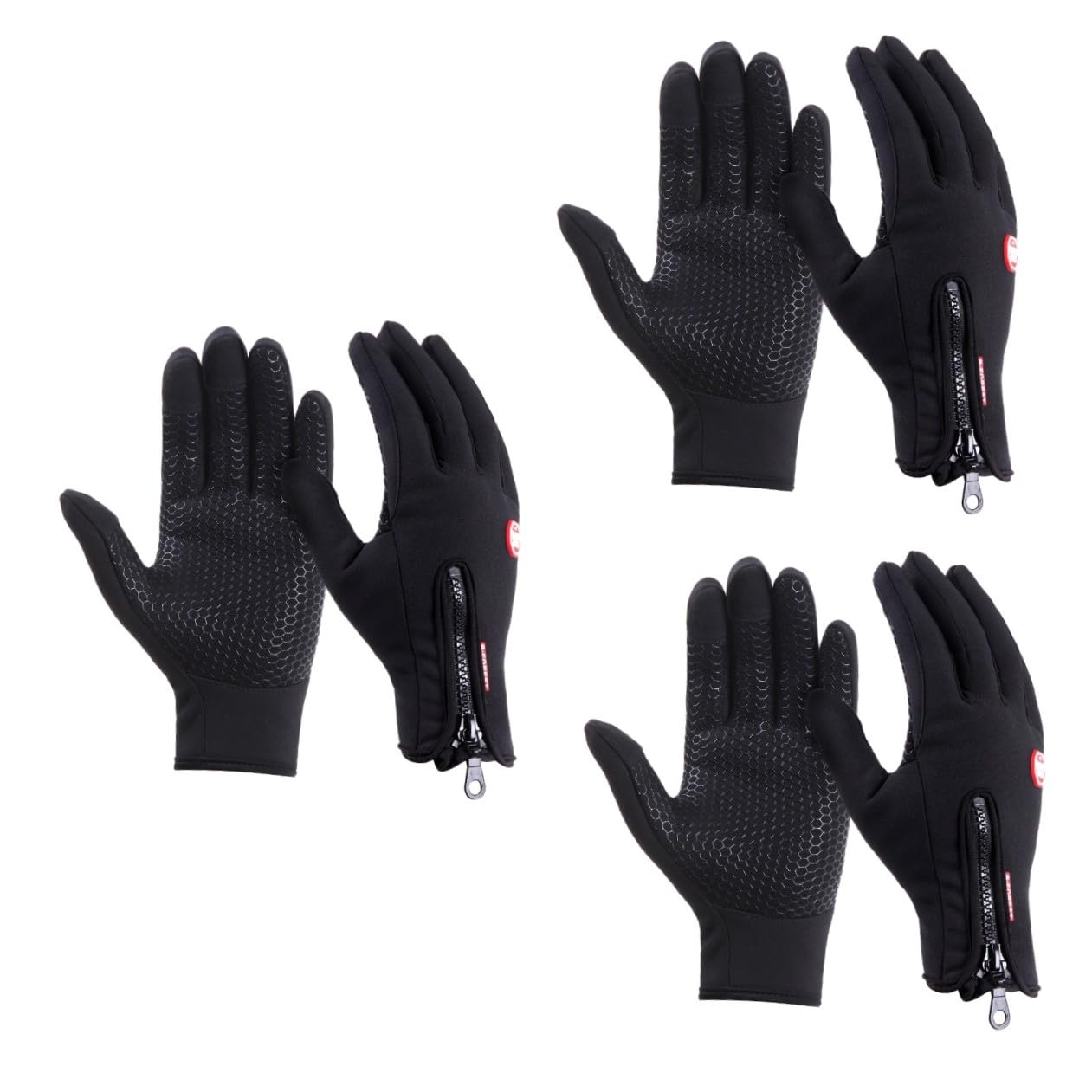 BESPORTBLE Guantes de Pantalla Táctil para Hombre Resistentes al Viento Y al Frío 3 Unidades para Montar a Caballo Color Negro Talla