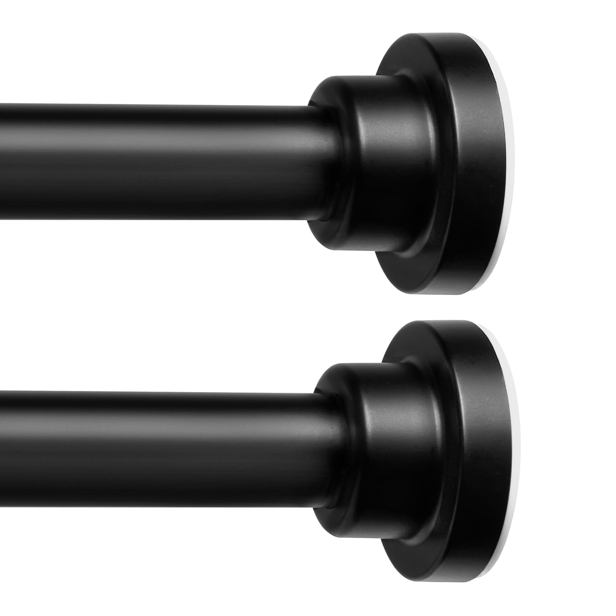ENJOYBASICS Adjustable Spring Tension Curtain Rods 32 to 66 Inches, Stainless Steel Matte Black Shower Rod No Drilling for Window, Bathroom, Closet, Room Divider, 7/8