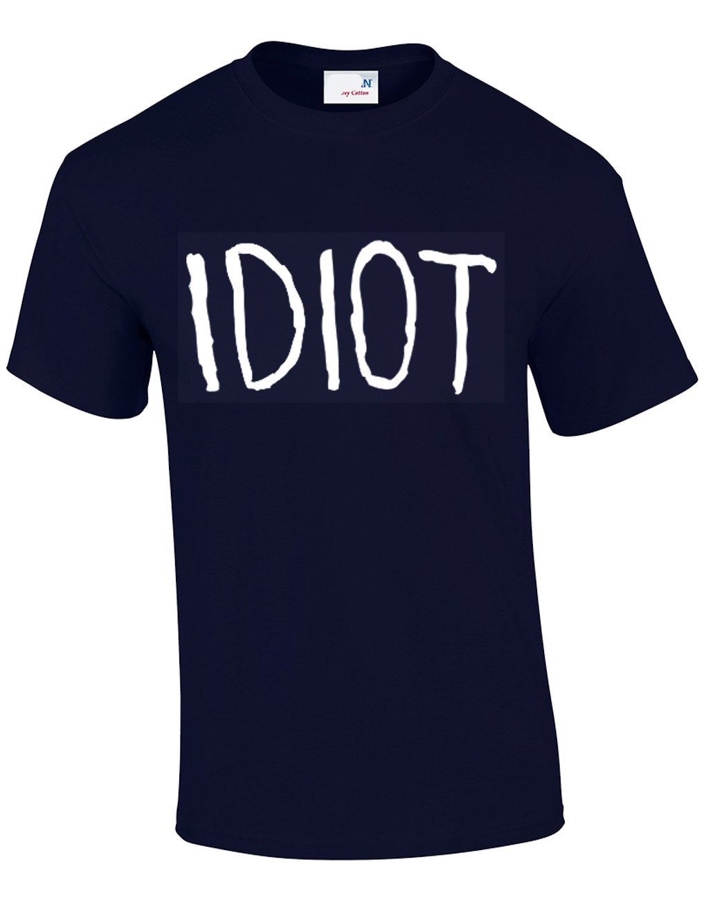 Crown Designs Men's Navy Idiot Funny Cool For & Teenagers T-Shirts Tops - /X-Large
