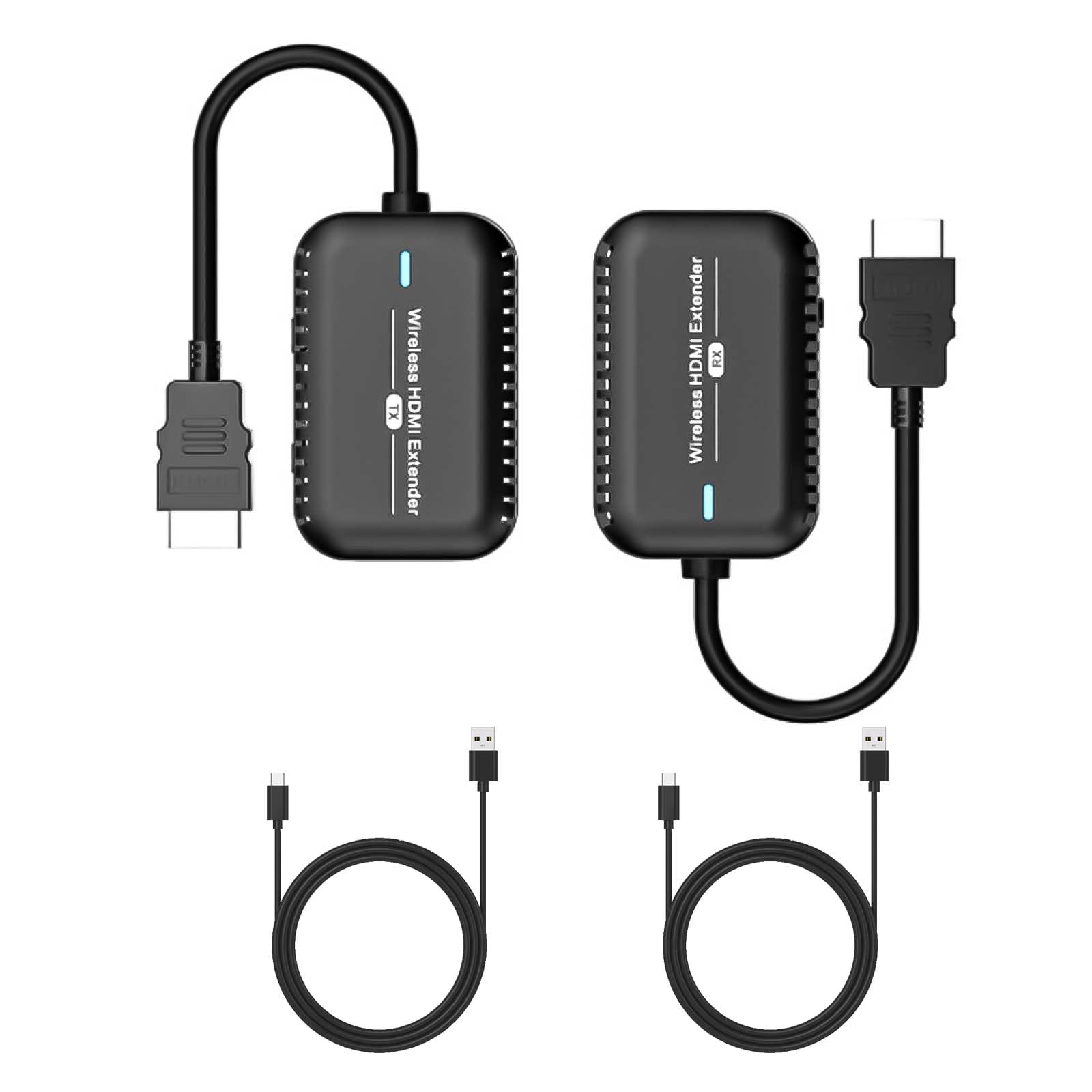 Fourmor 30-Meter Wireless Video Transmitter, HDMI Wireless Extender, Office Conference Screen Monitor, Portable Transmitter, high-Definition Quality 60Hz, Suitable for Mac OS/Windows/Android Systems.