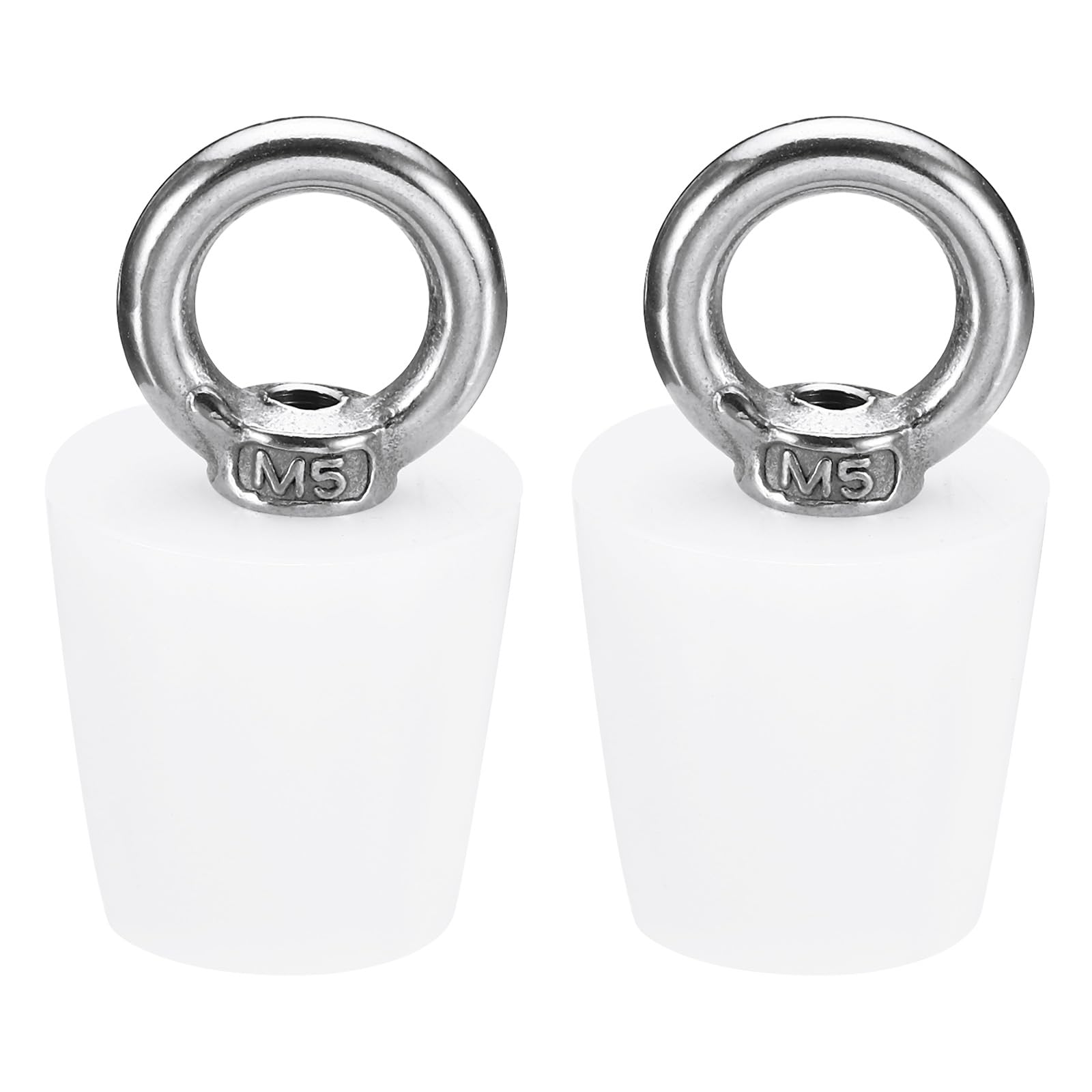 MECCANIXITY Silicone Rubber Tapered Plug 20 to 27mm Solid Bathtub Bungs Stopper with Ring for Test Tubes, Water Pipe, Drainage Hole, White 2 Pieces