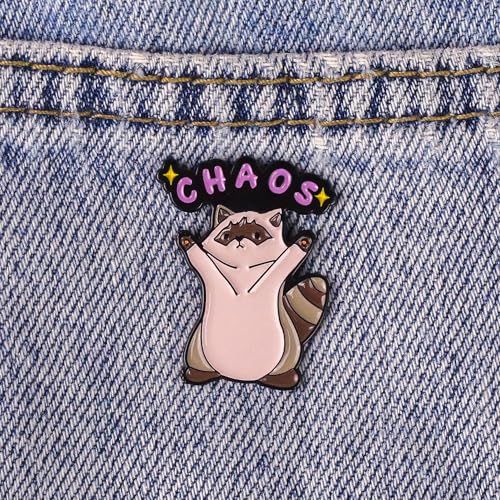 Raccoon Lover Enamel Pin, Funny Chaos Trash Panda Brooch Badge, Funny Gift For Raccoon Lover Animal Enthusiast, Trash Eater Brooches, Hilarious Trashy Decorative Pin Jewelry Accessories3