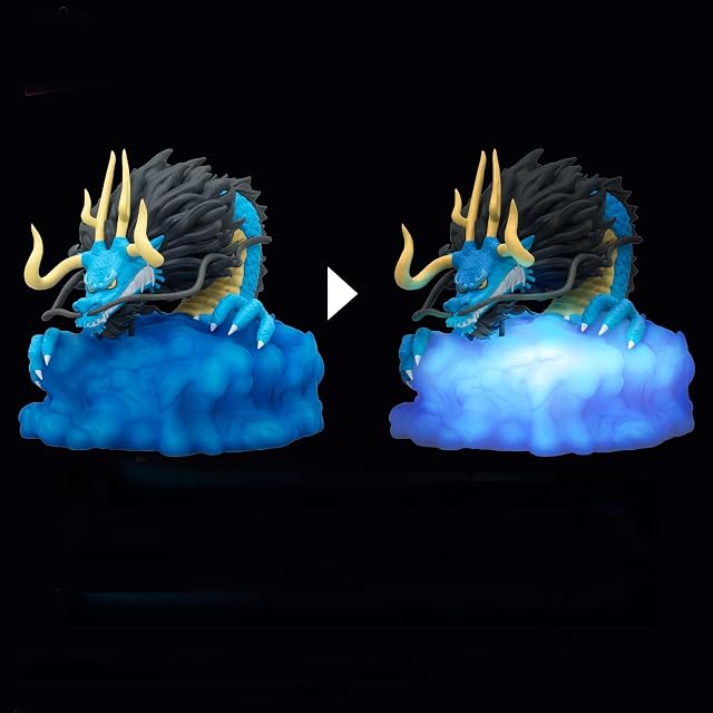 Foto 2 de 4 de One Piece Kaido Dragón de Fuego Dragón - Lámpara de colección - Altura 14 cm - Color Azul
