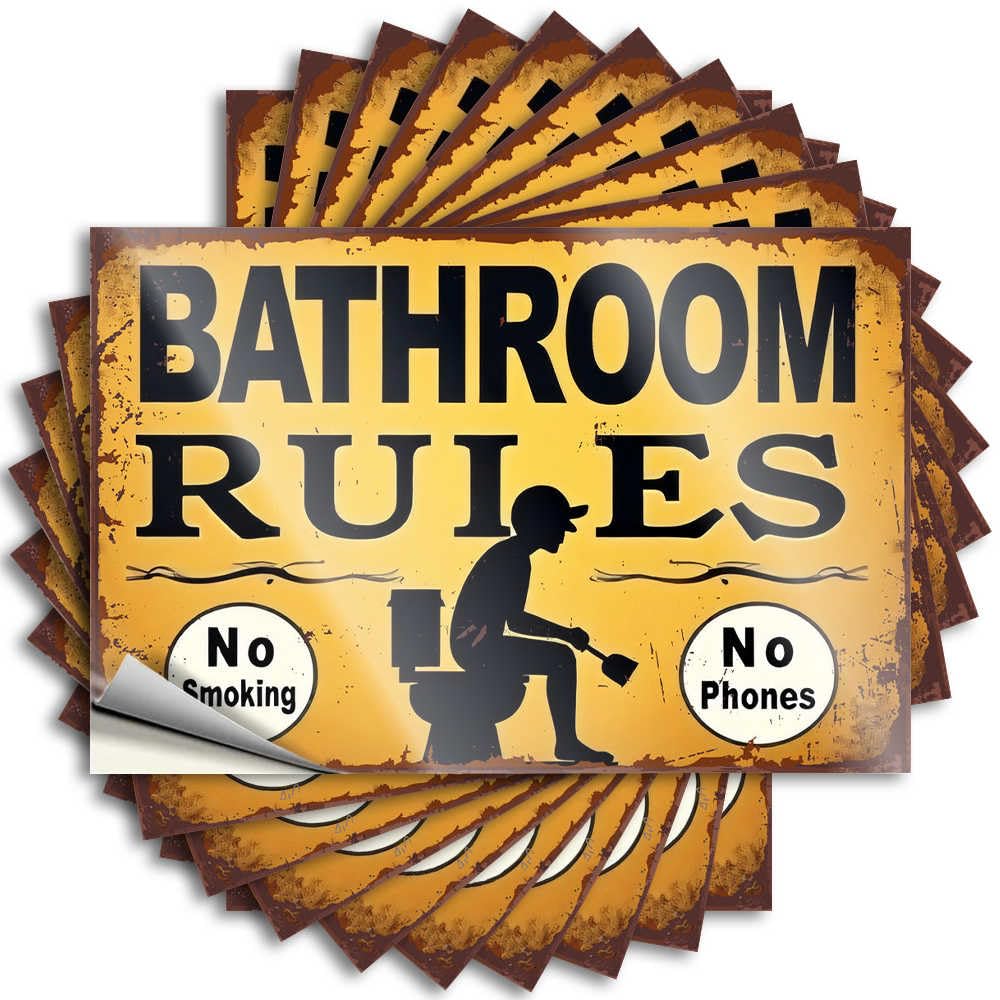 Autumn Tattoo, Rooms Decorations Tumbler Rules for The Bathroom: No Smoking, No Phones | Funny Quote Silicone Decals(6X9CM)