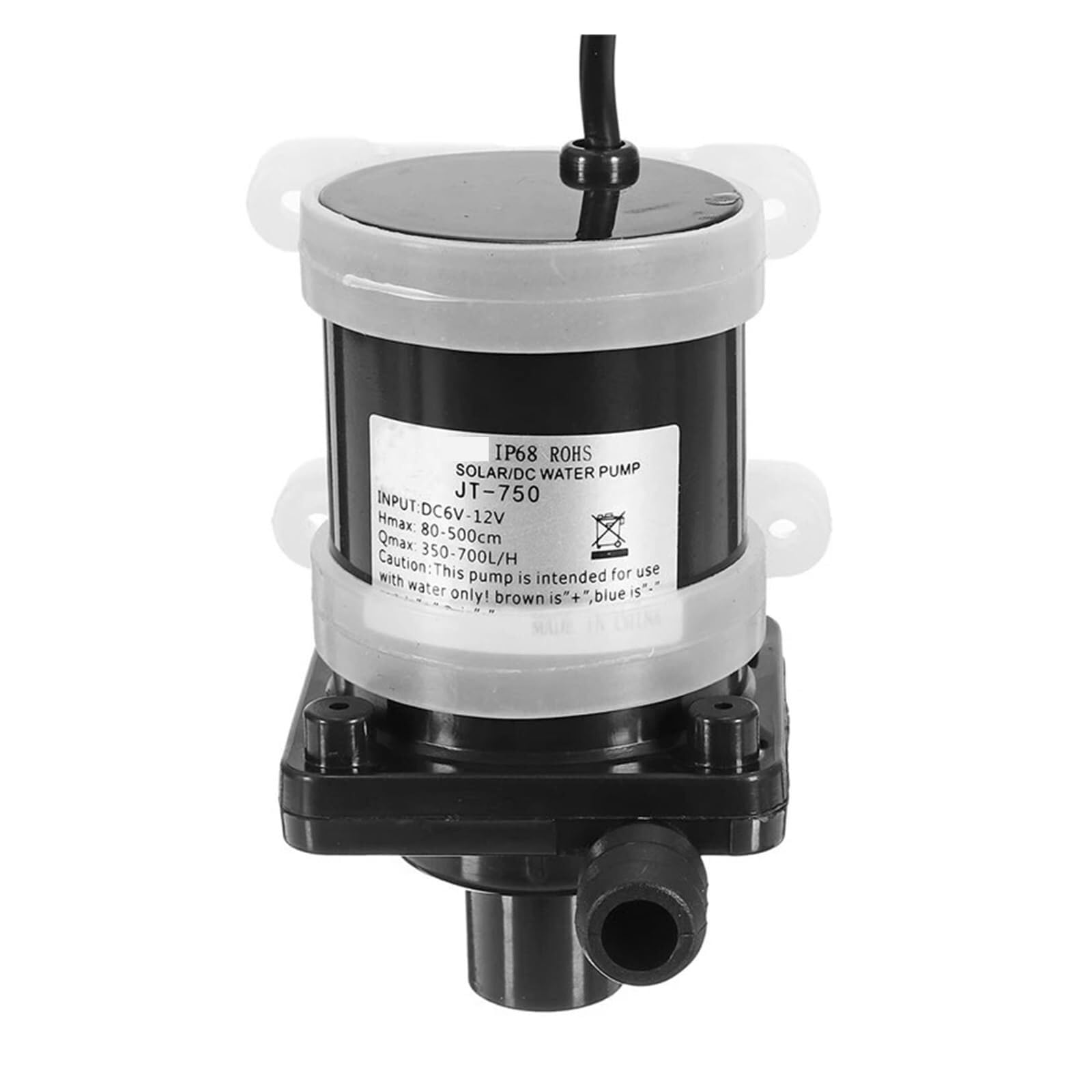 Diaphragm Pump, 2pcs Peristaltic Pop DC 12V 700L/H JT-750 Small Submersible Pump Solar Water for Fountain