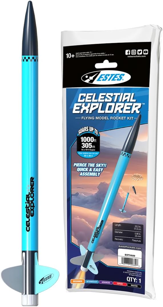 Estes 0689 Celestial Explorer Model Rocket Kit, Beginner STEM Educational Rocket-Building Kit for Ages 10+