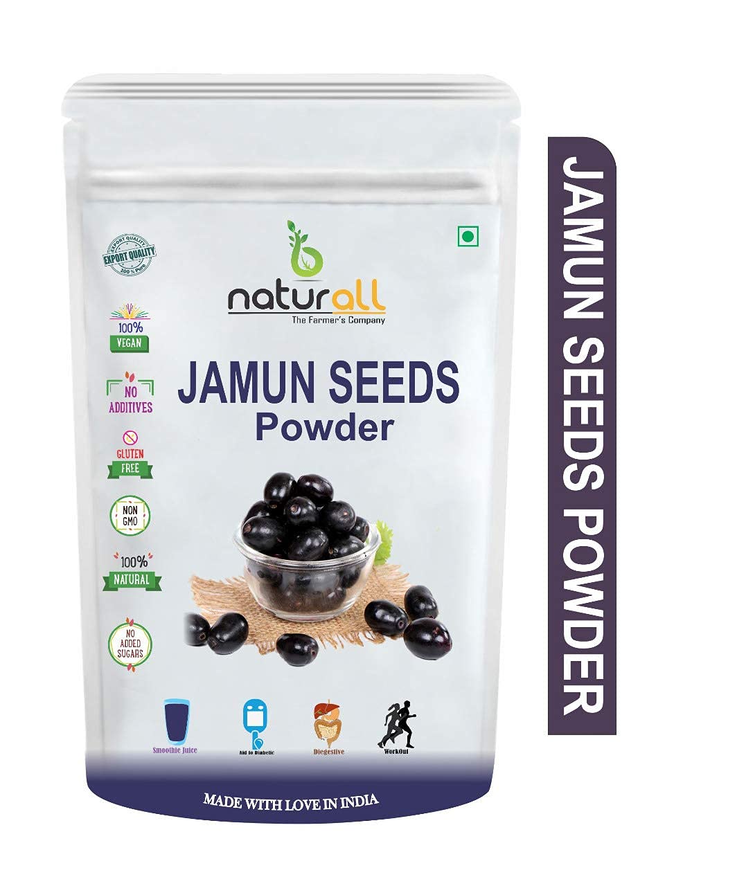 Jamun Seeds Powder for Diabetes | Sugar Balance - 100 GM by B Naturall