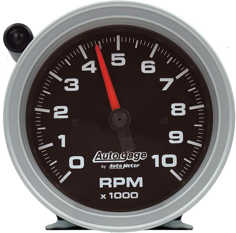 Tacômetro AUTO METER Auto Gage 233908 com luz de troca, mostrador preto e escala de 0 a 10.000 RPM – 1 unidade