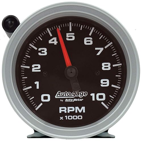 AUTO METER 233908 Medidor automático Tacómetro de 3-3/4" 0-10,000 RPM con esfera negra y luz de cambio