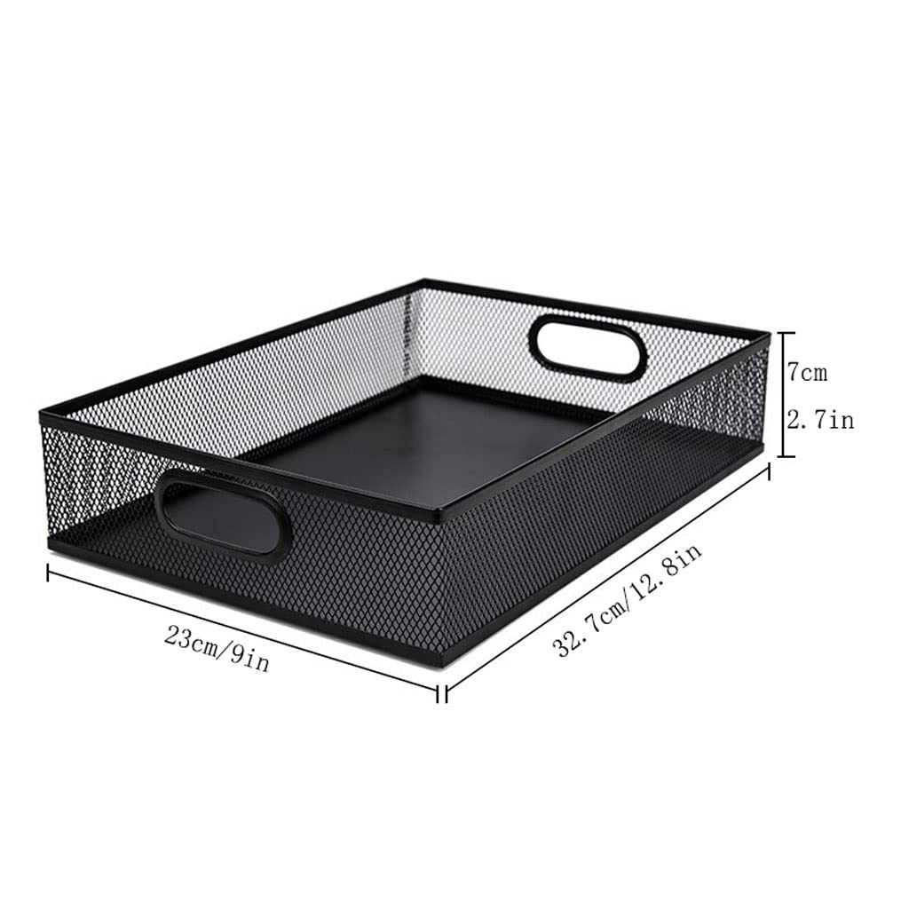 Zeitschriftensammler aus Metallgeflecht, mit Griff, 32,5 x 22,9 x 6,9 cm, stilvoll für Zuhause und Büro, Aufbewahrungslösung für Zeitschriften, Akten und Dokumente, Schwarz