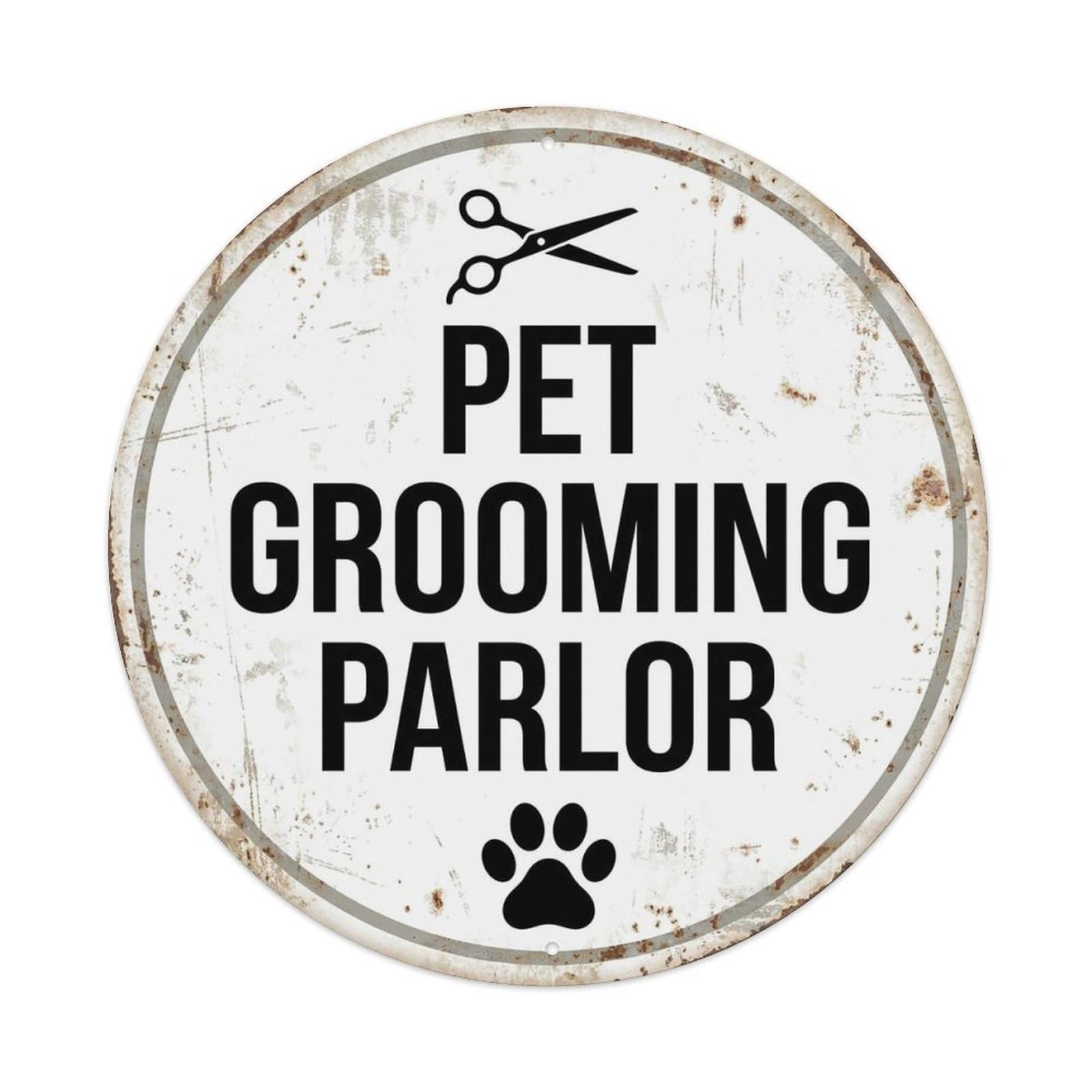 Vintage Pet Grooming Parlor Decor Metal Tin Sign