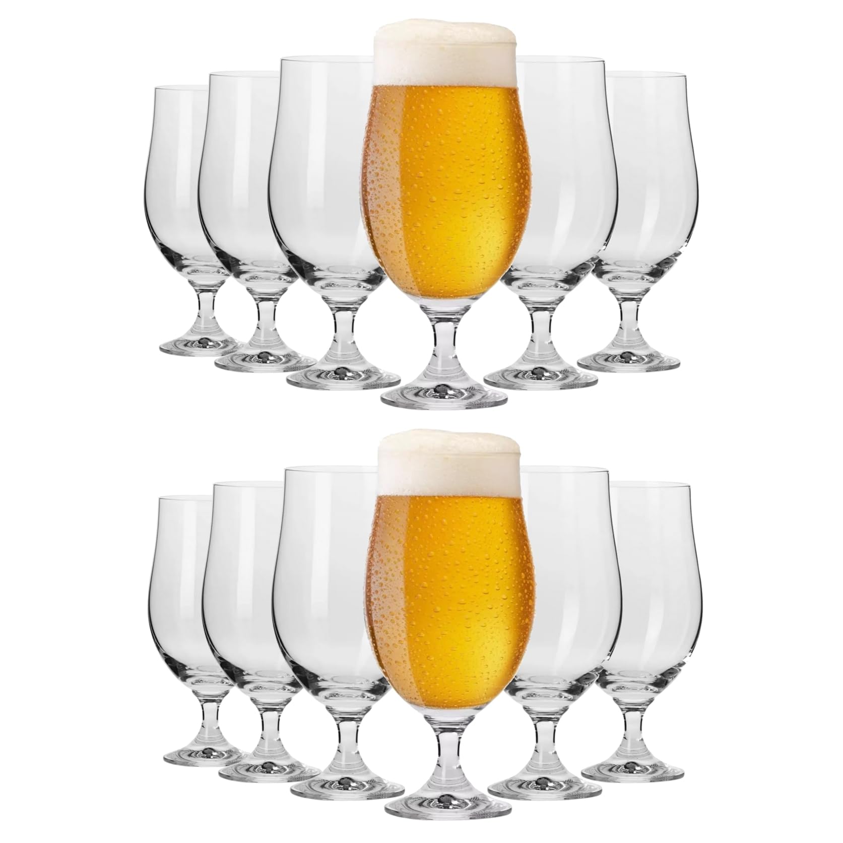 Lagerbiergläser Set 500 ml - 12 Stück Gläser Set - Lagerglas - Geschenke für Männer - Transparentes Glas - Kristallgläser - Spülmaschinenfest