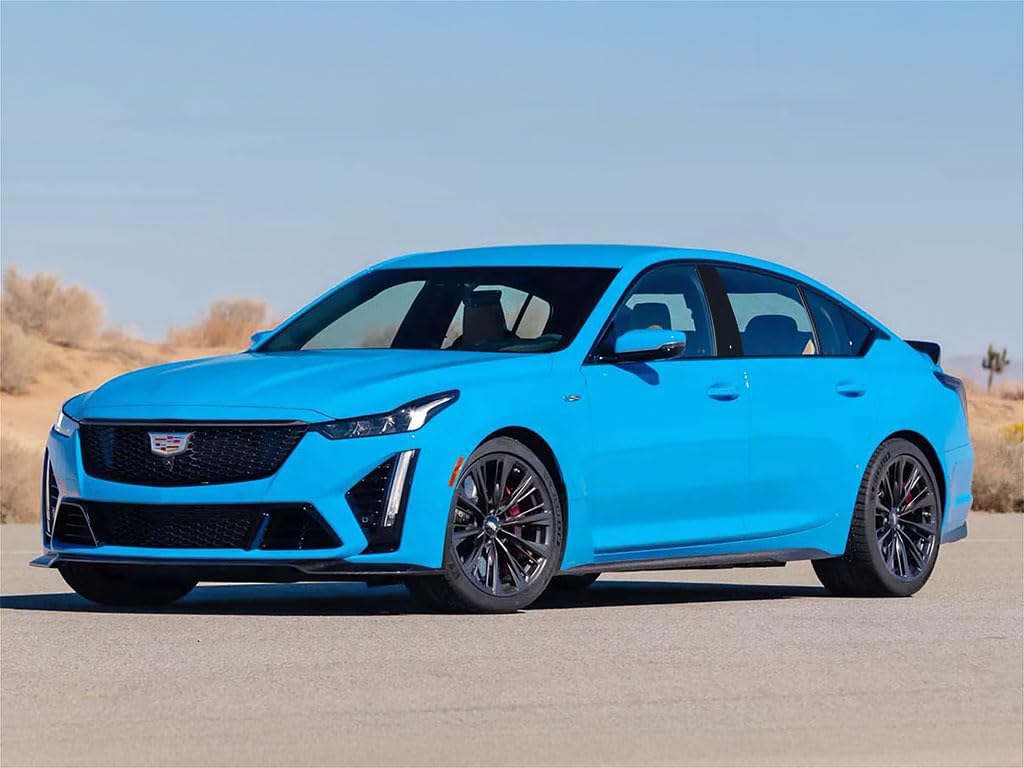 Rvinyl Pillar Post Pre Cut Window Trim Kits in Gloss Black Compatible with Cadillac CT5 2020-2023 - Adhesive Backs