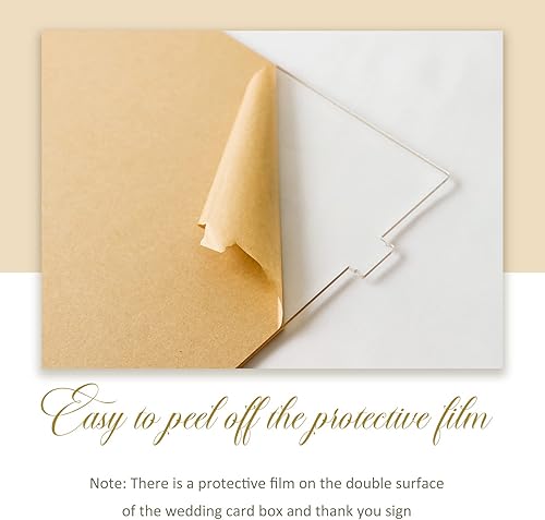 Miniatura 5 de Aytai - Caja de tarjetas de boda acrílica con cerradura, caja de tarjetas transparente para recepción de boda, caja de dinero de boda, caja de