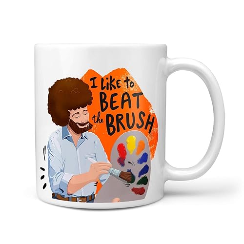 Bob Ross Beat The Devil Out of it 11oz Coffee Mug Gift disponible en Yaxa Peru