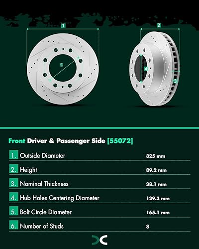 Miniatura 263 de SCITOO Kit de freno delantero Rotores de freno delantero y pastillas de freno de cerámica para 08-16 para Chrysler Town & Country, 08-16 para Dodge
