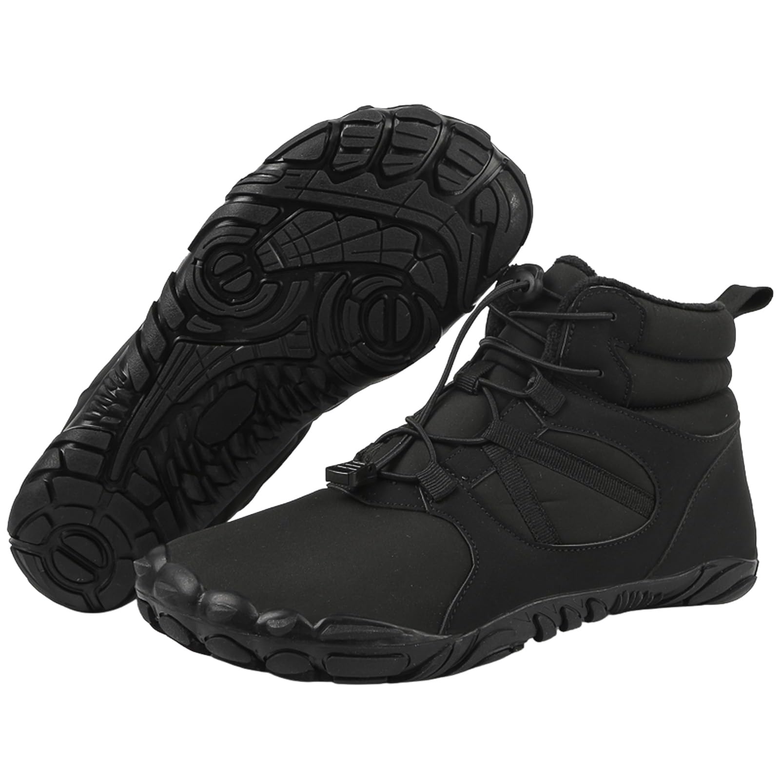 Mens Winter Hike Barefoot Boots Slip On Waterproof Zero Drop Snow Boot for Women Warm Fuzzy Fur Lined