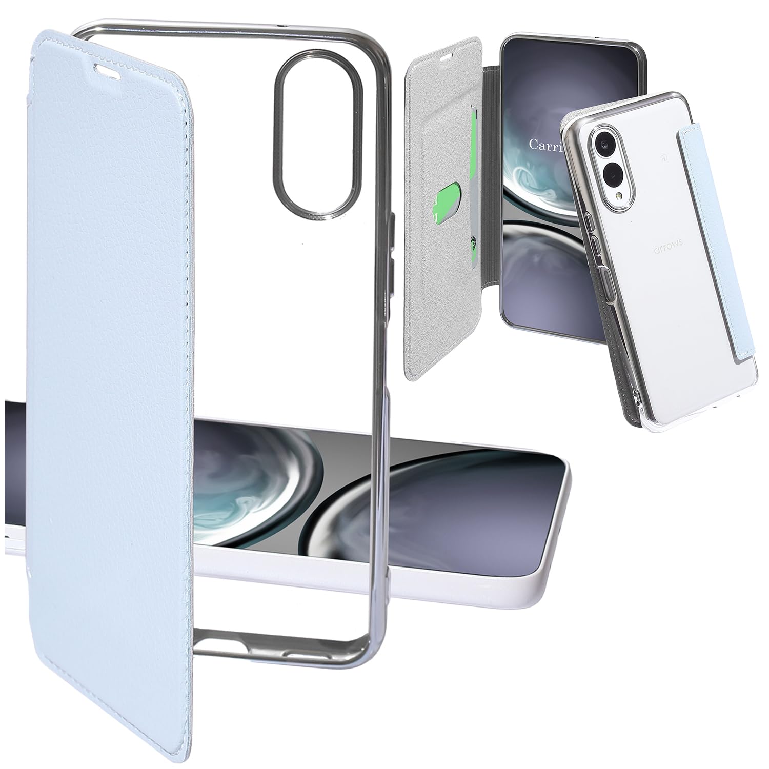 Amazon.co.jp: Carrier-City arrows we2 ケース 手帳型 クリア 薄型