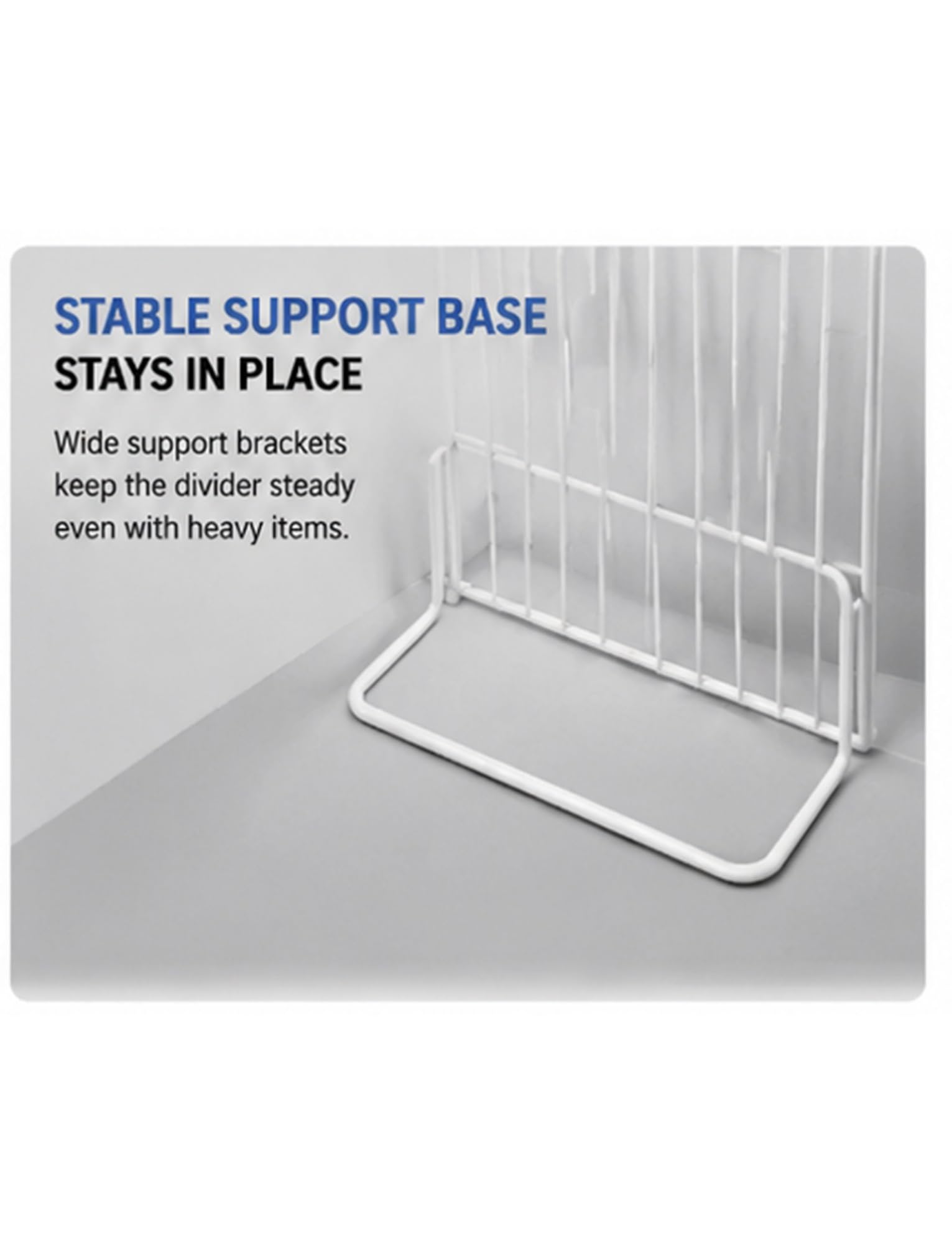 Separador de estante para congelador, rejilla universal frigorífico | Rejilla organizadora ajustable for congelador, estante metálico de acero resistente(65cm,61-91cm)
